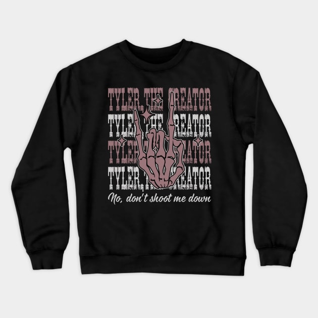 No, don't shoot me down Skeleton Country Music Lyrics Crewneck Sweatshirt by Beetle Golf